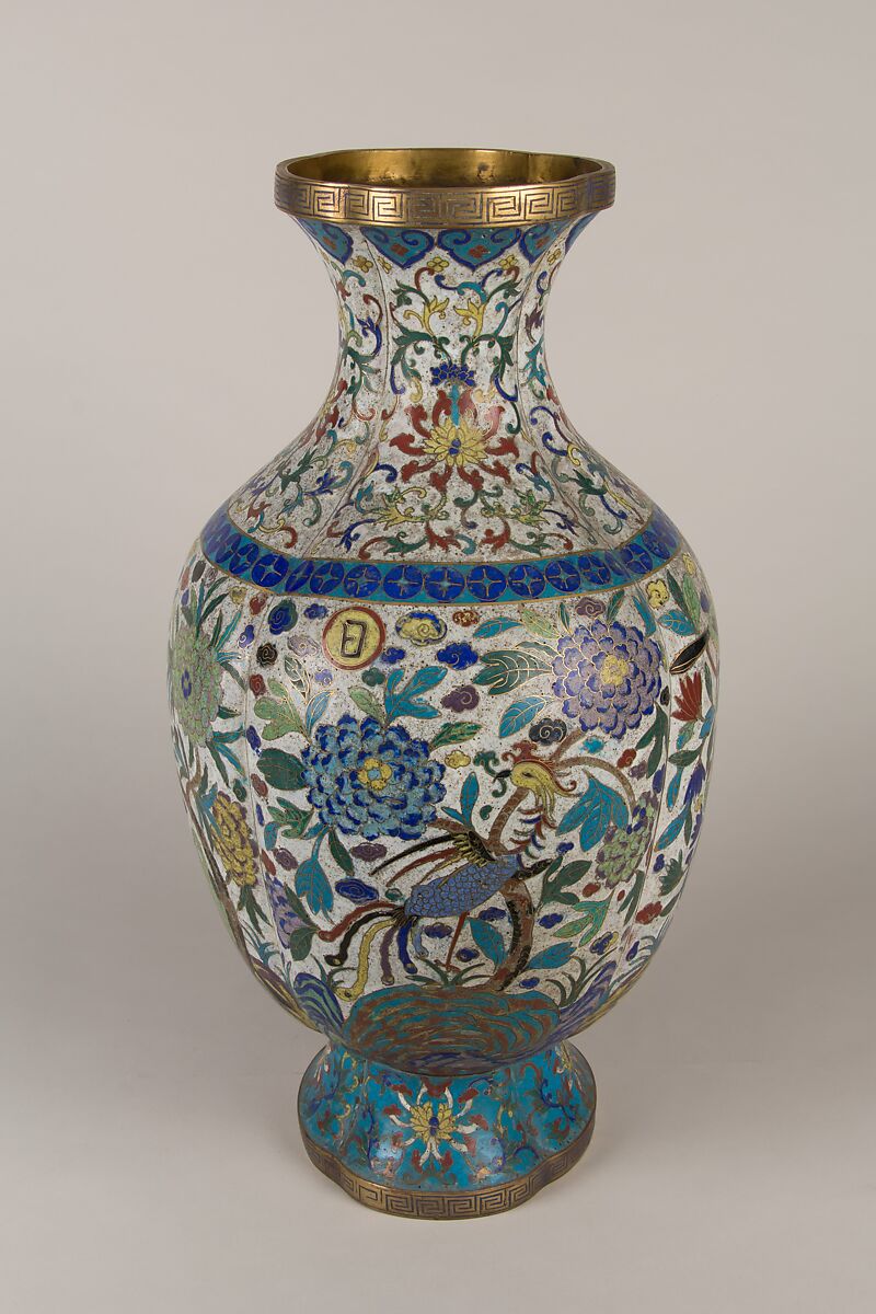 Vase, Cloisonné enamel on copper, China