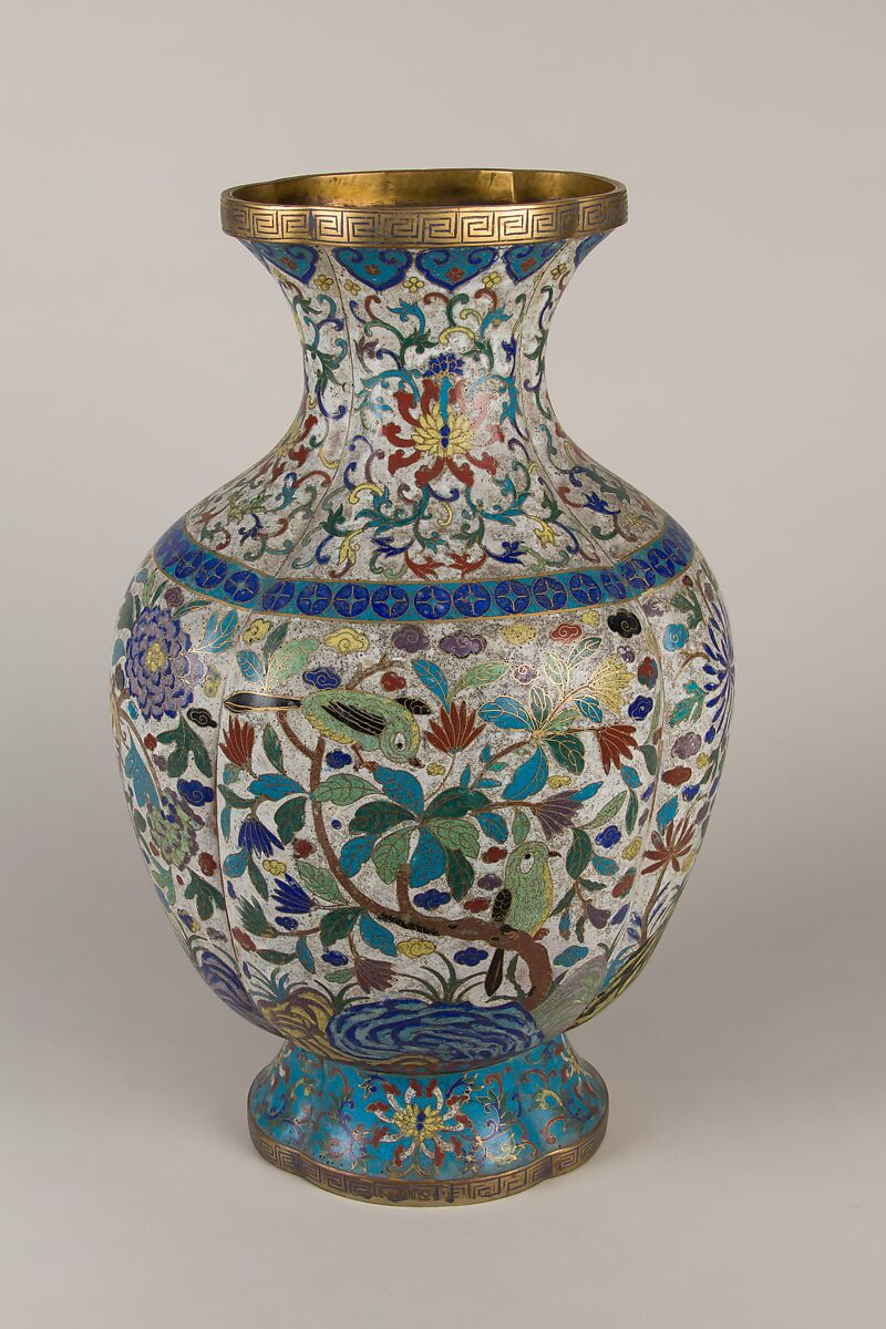 Vase, Cloisonné enamel on copper, China