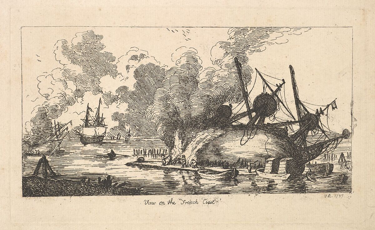 View on the French Coast, Thomas Rowlandson (British, London 1757–1827 London), Etching 