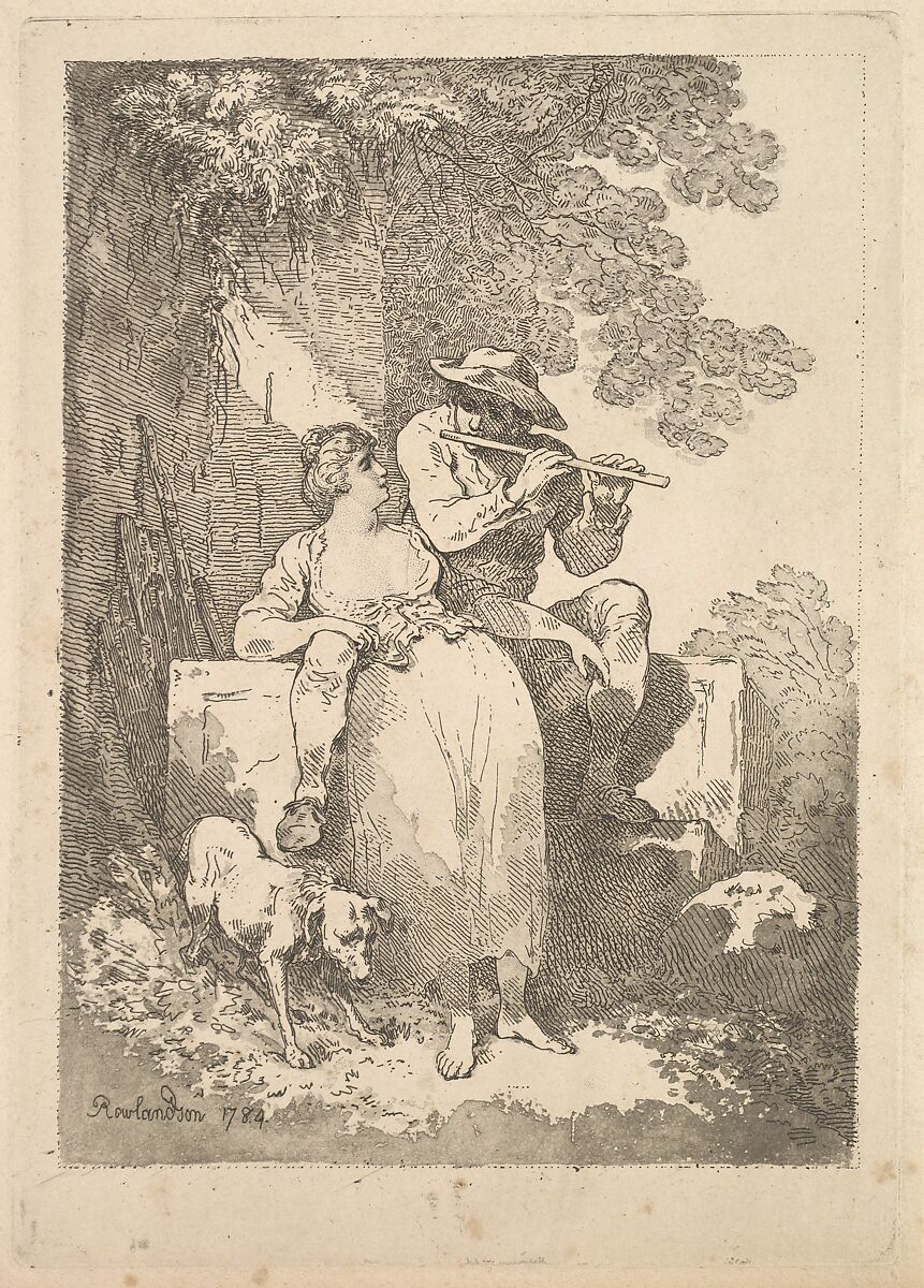 Rest from Labour on Sunny Days, Thomas Rowlandson (British, London 1757–1827 London), Etching with stipple and aquatint 