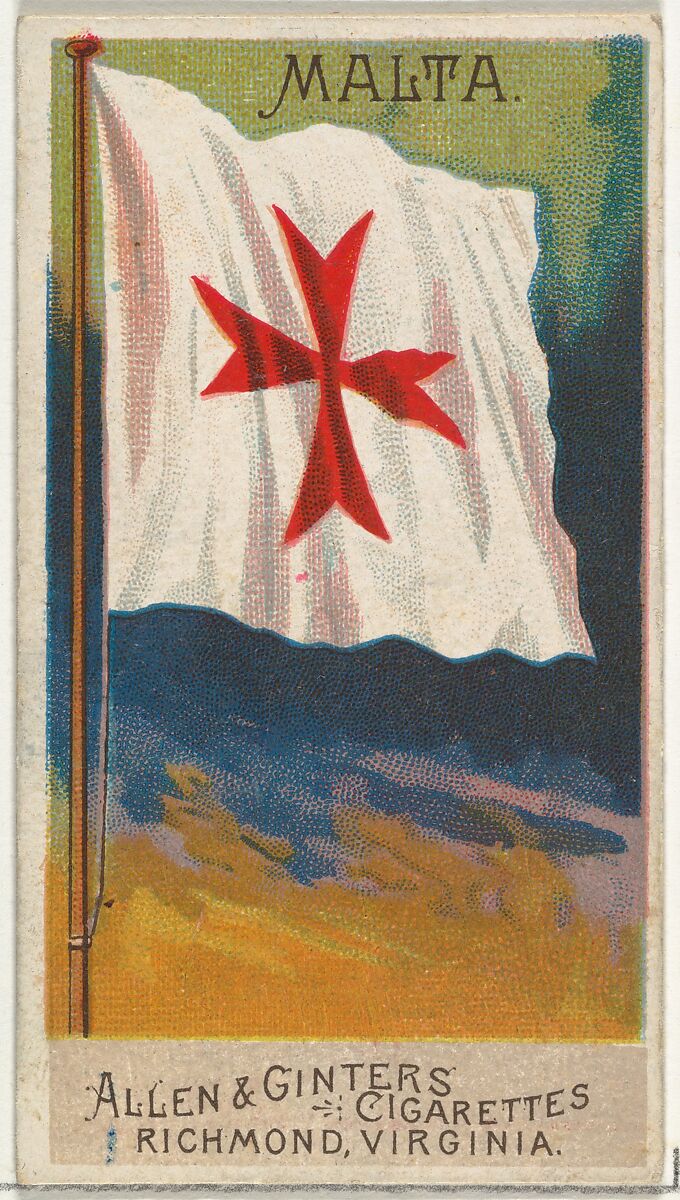 cigarette lighter bluetooth car Issued by Allen & Ginter - Malta, from Flags of All Nations, Series 2 (N10)  for Allen & Ginter Cigarettes Brands