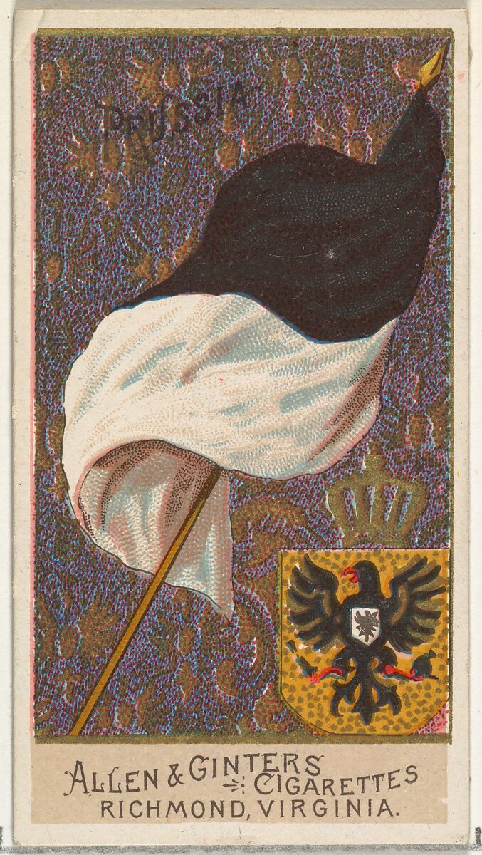 Prussia, from Flags of All Nations, Series 2 (N10) for Allen & Ginter Cigarettes Brands, Issued by Allen &amp; Ginter (American, Richmond, Virginia), Commercial color lithograph 