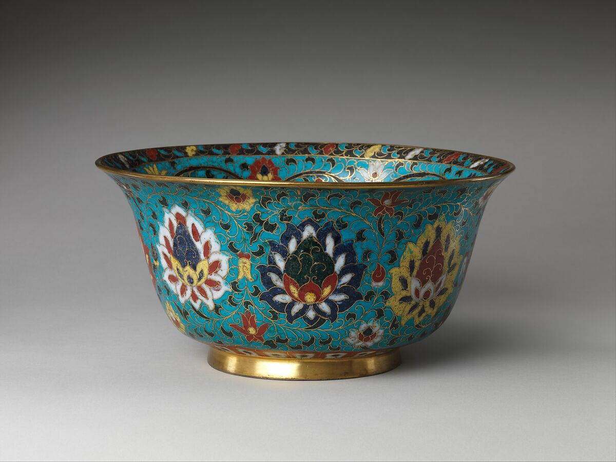 Bowl with the Eight Buddhist Treasures, Cloisonné enamel, China
