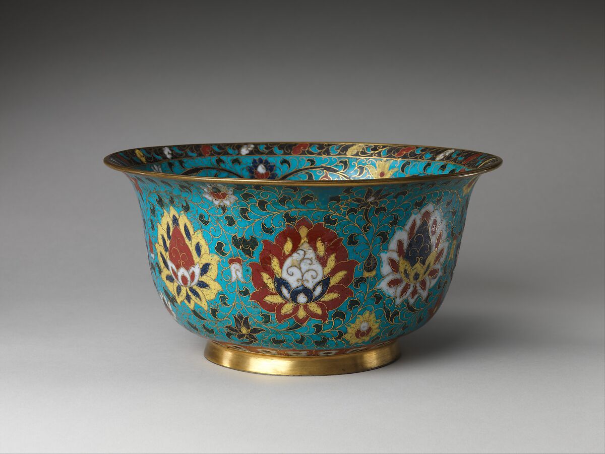 Bowl with the Eight Buddhist Treasures, Cloisonné enamel, China