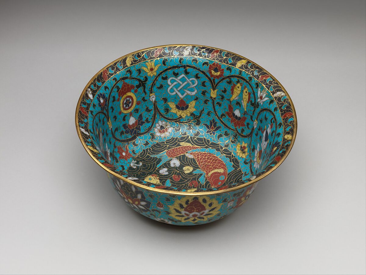 Bowl with the Eight Buddhist Treasures, Cloisonné enamel, China