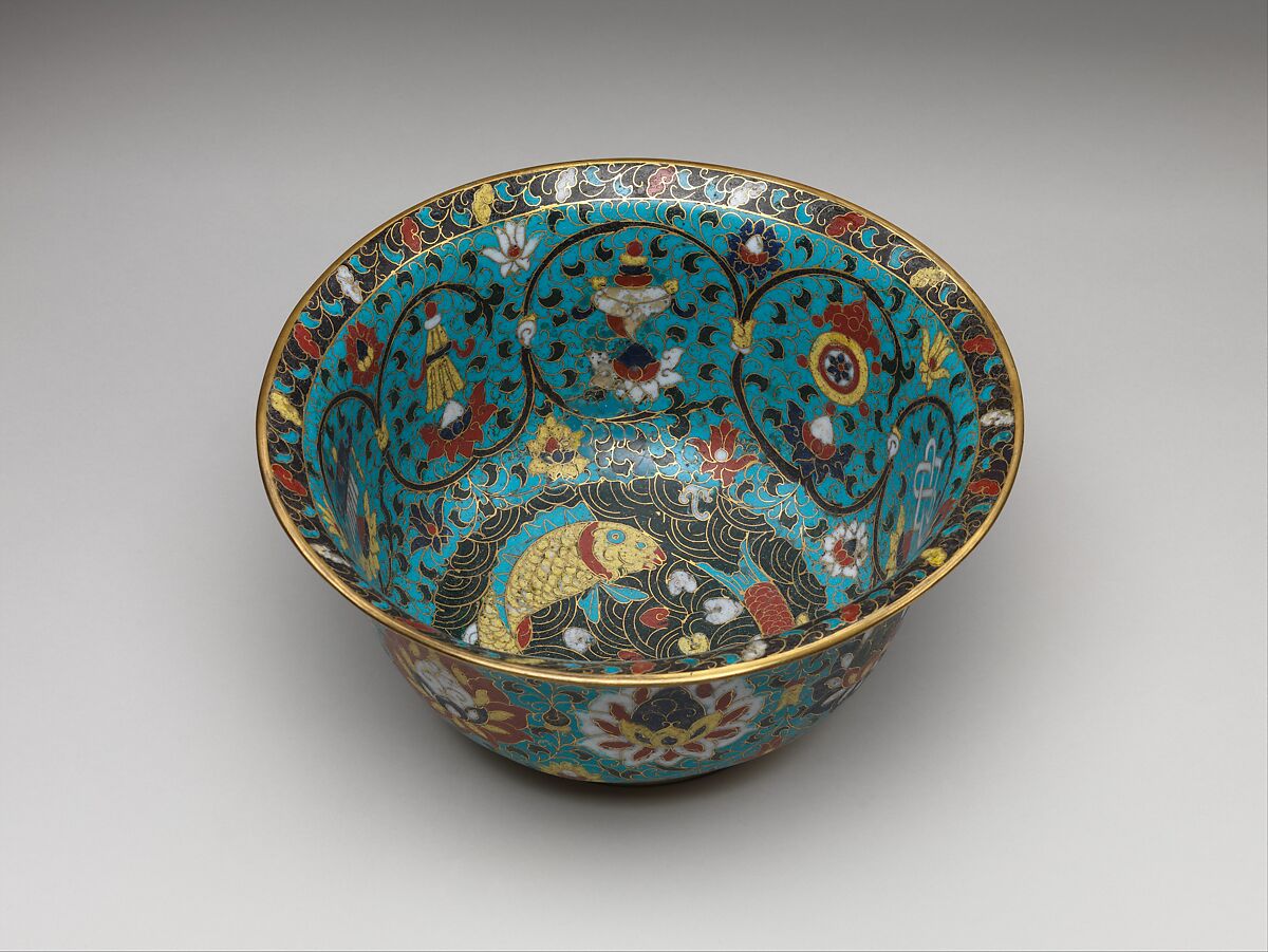 Bowl with the Eight Buddhist Treasures, Cloisonné enamel, China