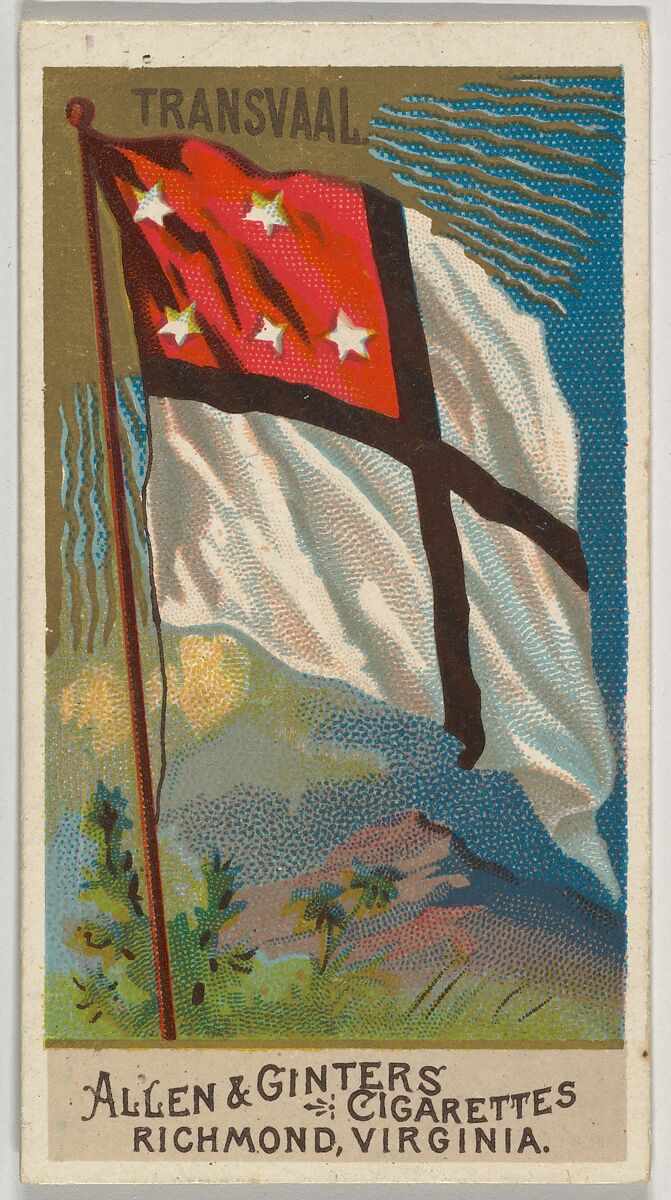 Transvaal, from Flags of All Nations, Series 2 (N10) for Allen & Ginter Cigarettes Brands, Issued by Allen &amp; Ginter (American, Richmond, Virginia), Commercial color lithograph 