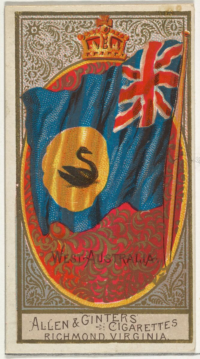 West Australia, from Flags of All Nations, Series 2 (N10) for Allen & Ginter Cigarettes Brands, Issued by Allen &amp; Ginter (American, Richmond, Virginia), Commercial color lithograph 