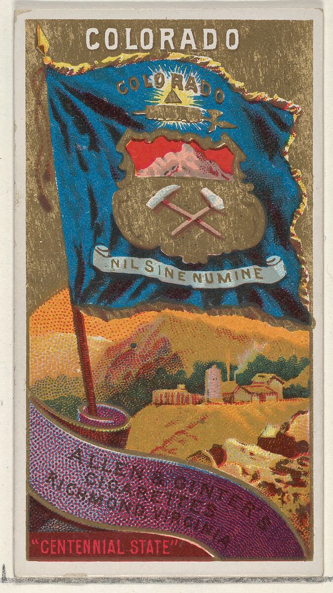 Colorado, from Flags of the States and Territories (N11) for Allen & Ginter Cigarettes Brands, Issued by Allen &amp; Ginter (American, Richmond, Virginia), Commercial color lithograph 