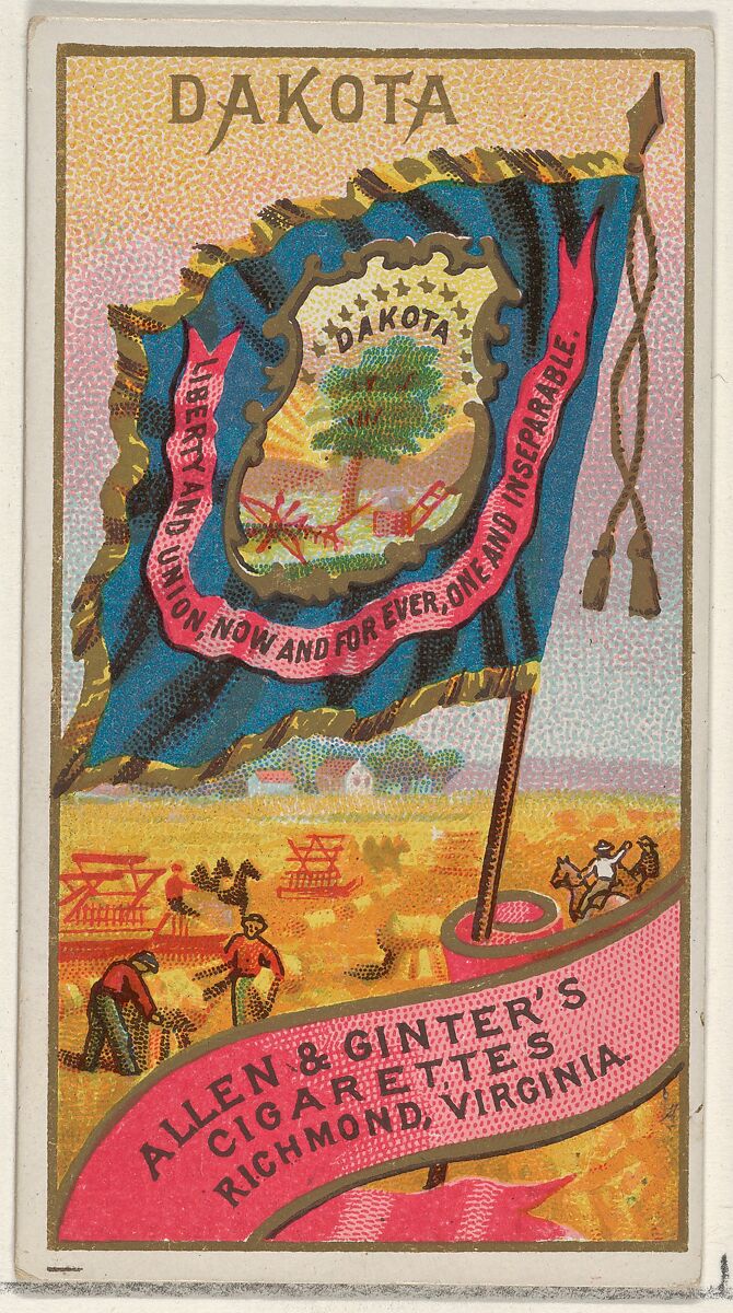 Dakota, from Flags of the States and Territories (N11) for Allen & Ginter Cigarettes Brands, Issued by Allen &amp; Ginter (American, Richmond, Virginia), Commercial color lithograph 