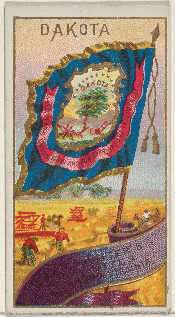 Dakota, from Flags of the States and Territories (N11) for Allen & Ginter Cigarettes Brands, Issued by Allen &amp; Ginter (American, Richmond, Virginia), Commercial color lithograph 