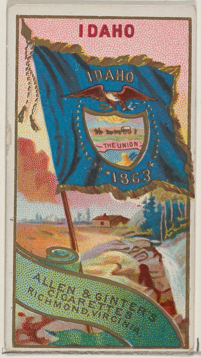 Idaho, from Flags of the States and Territories (N11) for Allen & Ginter Cigarettes Brands, Issued by Allen &amp; Ginter (American, Richmond, Virginia), Commercial color lithograph 