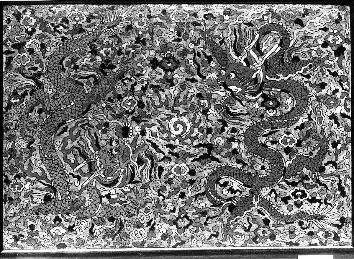 Panel with Dragons, Cloisonné enamel, China 