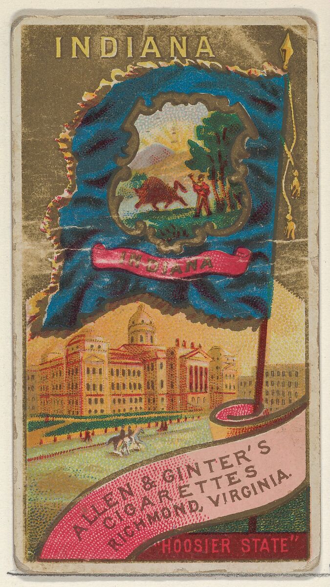 Issued by Allen & Ginter | Indiana, from Flags of the States and ...