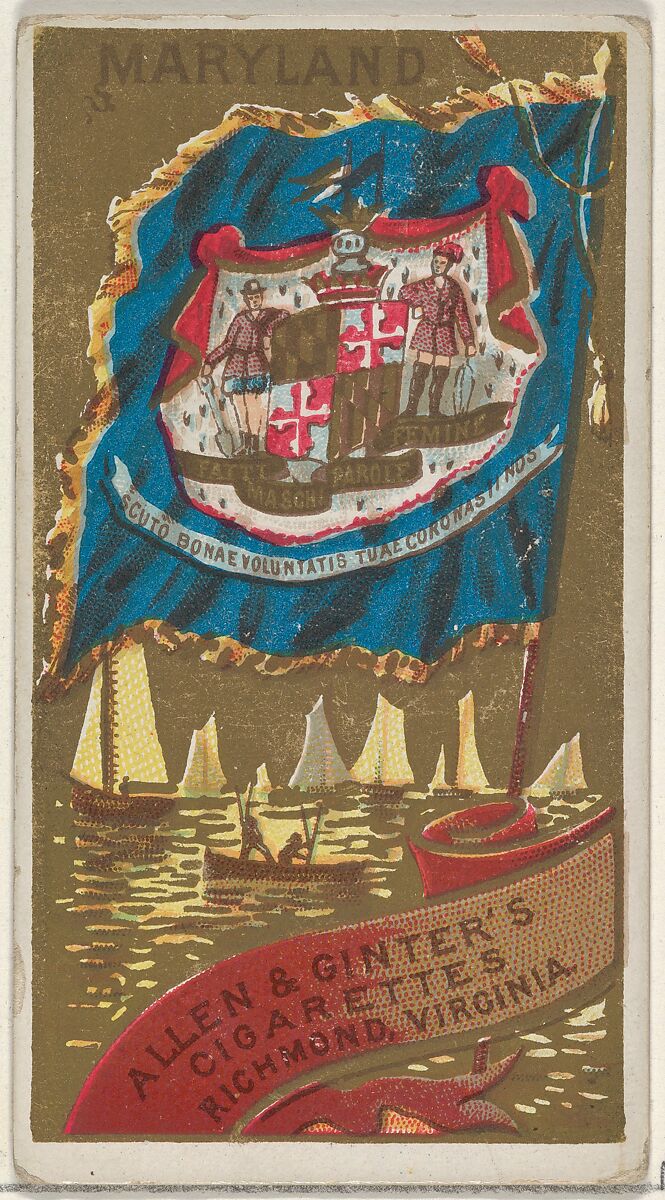 Maryland, from Flags of the States and Territories (N11) for Allen & Ginter Cigarettes Brands, Issued by Allen &amp; Ginter (American, Richmond, Virginia), Commercial color lithograph 