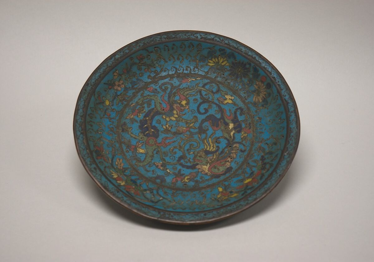 Dish, Cloisonné enamel on copper, China 