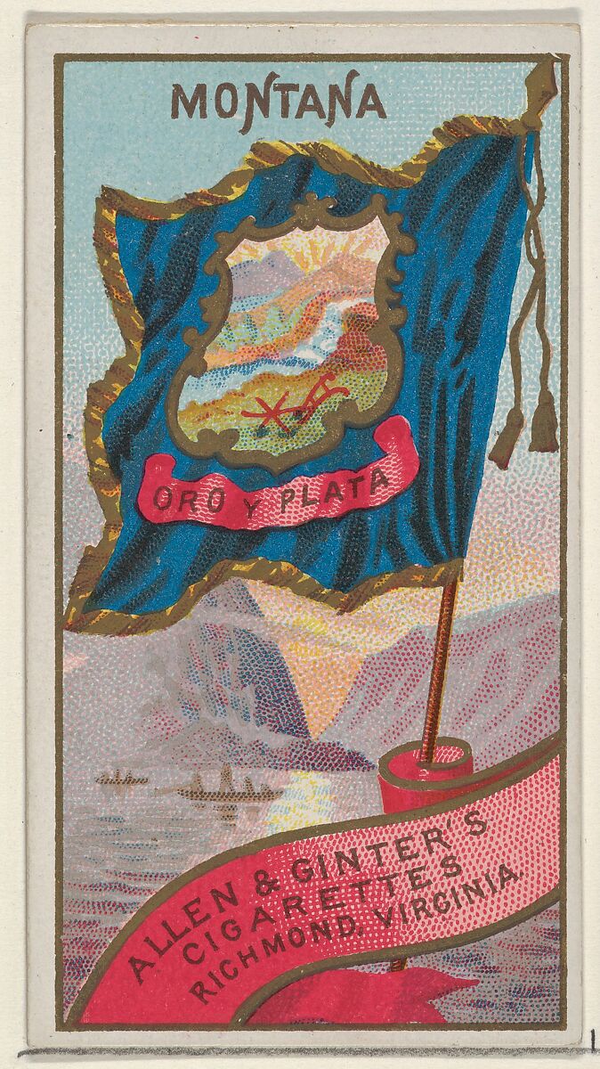 Montana, from Flags of the States and Territories (N11) for Allen & Ginter Cigarettes Brands, Issued by Allen &amp; Ginter (American, Richmond, Virginia), Commercial color lithograph 