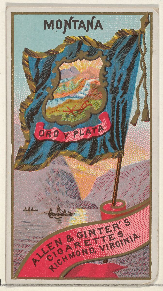 Montana, from Flags of the States and Territories (N11) for Allen & Ginter Cigarettes Brands, Issued by Allen &amp; Ginter (American, Richmond, Virginia), Commercial color lithograph