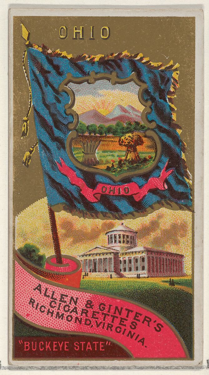 Ohio, from Flags of the States and Territories (N11) for Allen & Ginter Cigarettes Brands, Issued by Allen &amp; Ginter (American, Richmond, Virginia), Commercial color lithograph 