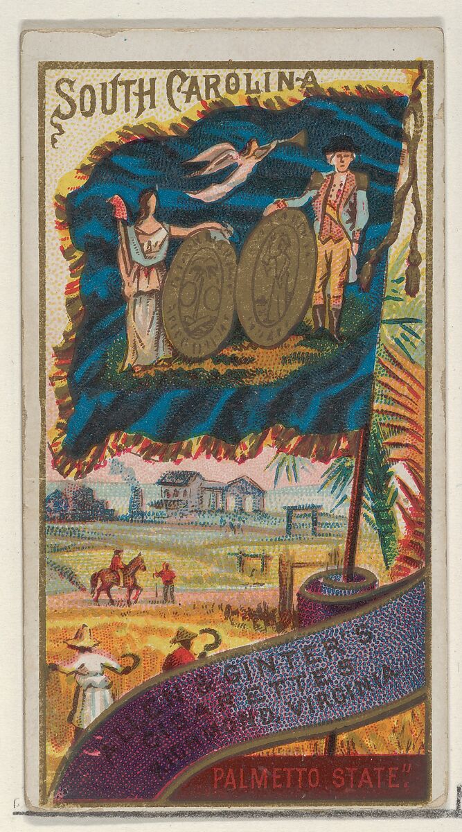 South Carolina, from Flags of the States and Territories (N11) for Allen & Ginter Cigarettes Brands, Issued by Allen &amp; Ginter (American, Richmond, Virginia), Commercial color lithograph 
