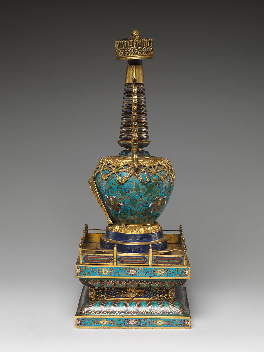 Reliquary, Cloisonné enamel and bronze, China