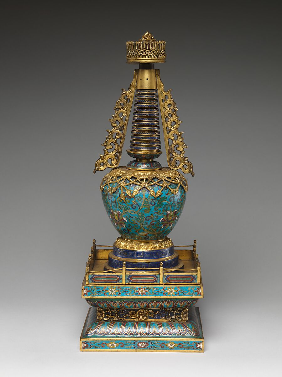Reliquary, Cloisonné enamel and bronze, China