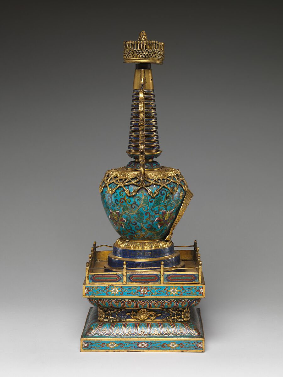 Reliquary, Cloisonné enamel and bronze, China