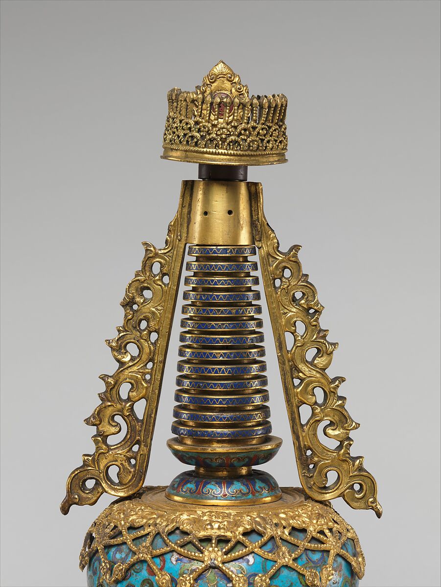 Reliquary, Cloisonné enamel and bronze, China
