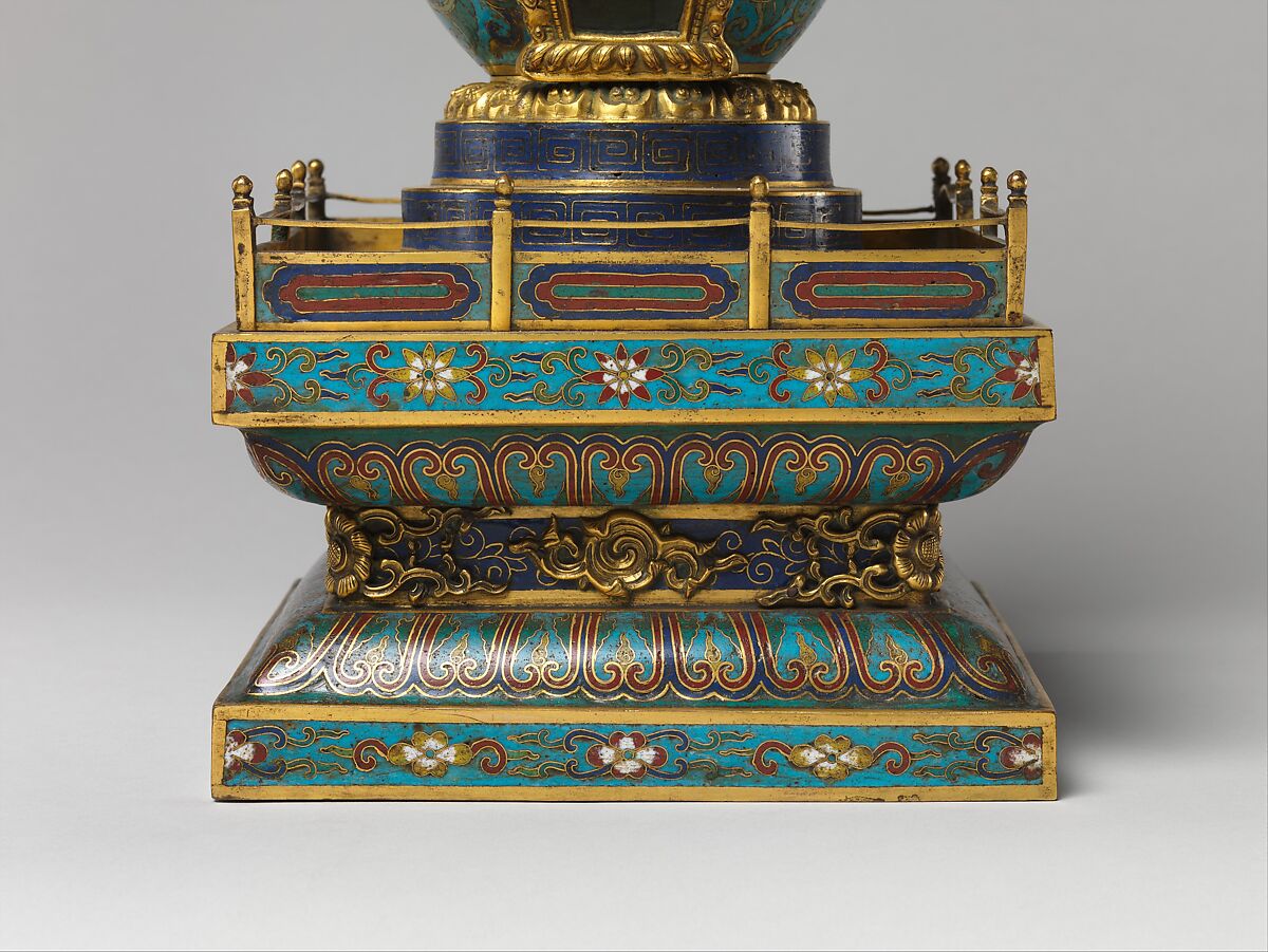 Reliquary, Cloisonné enamel and bronze, China