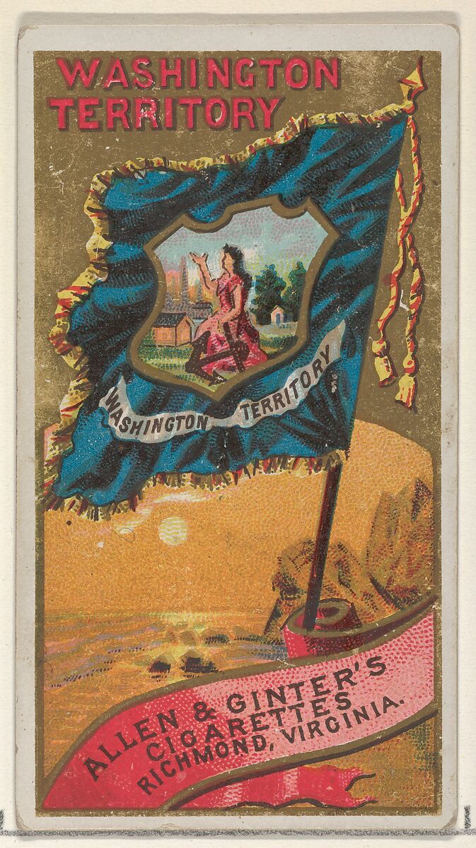 Washington Territory, from Flags of the States and Territories (N11) for Allen & Ginter Cigarettes Brands, Issued by Allen &amp; Ginter (American, Richmond, Virginia), Commercial color lithograph 