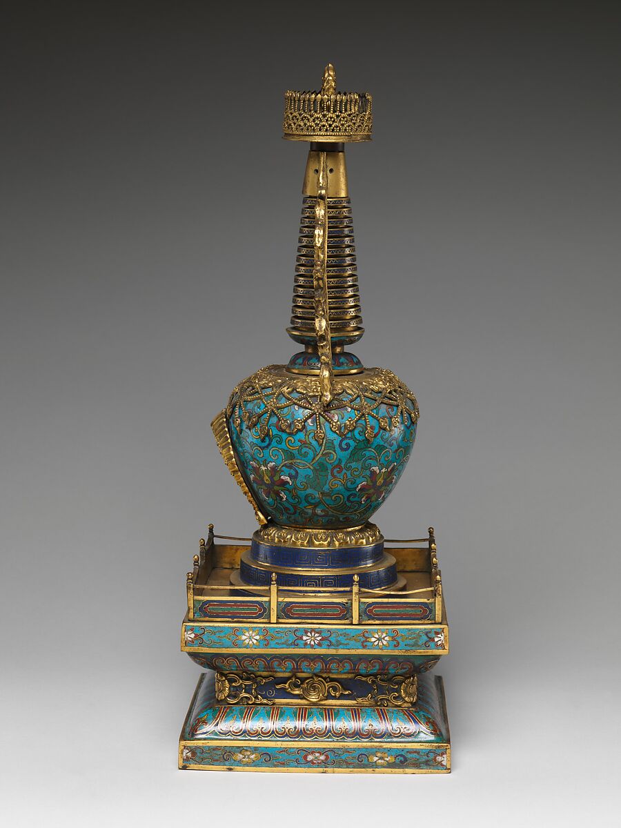 Reliquary, Cloisonné enamel and bronze, China