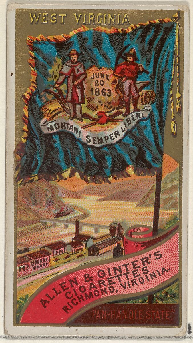 West Virginia, from Flags of the States and Territories (N11) for Allen & Ginter Cigarettes Brands, Issued by Allen &amp; Ginter (American, Richmond, Virginia), Commercial color lithograph 