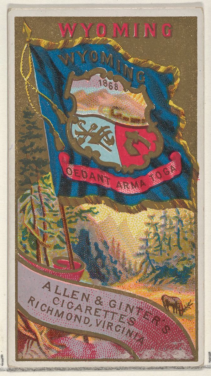 Wyoming, from Flags of the States and Territories (N11) for Allen & Ginter Cigarettes Brands, Issued by Allen &amp; Ginter (American, Richmond, Virginia), Commercial color lithograph 