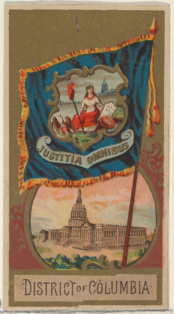 District of Columbia, from Flags of the States and Territories (N11) for Allen & Ginter Cigarettes Brands, Issued by Allen &amp; Ginter (American, Richmond, Virginia), Commercial color lithograph 