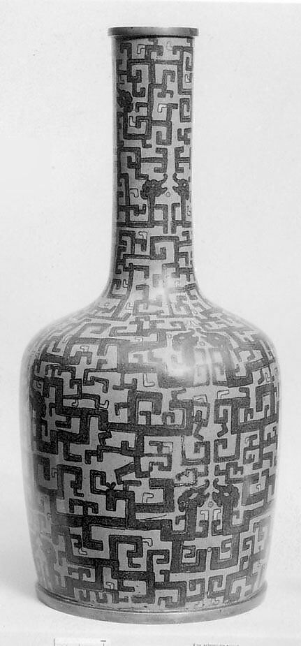 Bottle (one of a pair), Cloisonné enamel on copper, China 