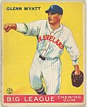 Glenn Myatt, Cleveland Indians, from the Goudey Gum Company's Big League Chewing Gum series (R319), Goudey Gum Company  American, Commercial color lithograph