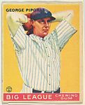 George Pipgras, New York Yankees, from the Goudey Gum Company's Big League Chewing Gum series (R319), Goudey Gum Company  American, Commercial color lithograph