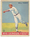 Bill Terry, New York Giants, from the Goudey Gum Company's Big League Chewing Gum series (R319), Goudey Gum Company, Commercial lithograph