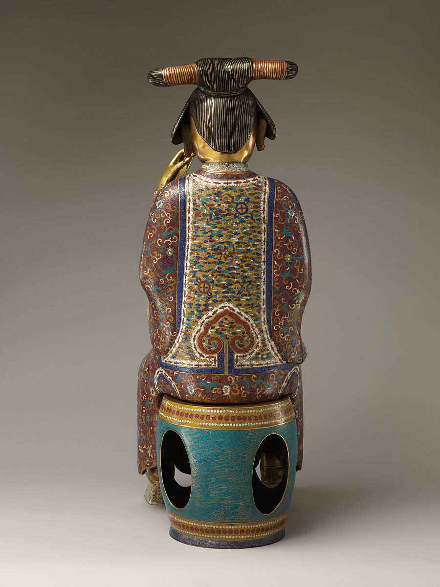 Seated Figure (one of a pair), Cloisonné enamel, China