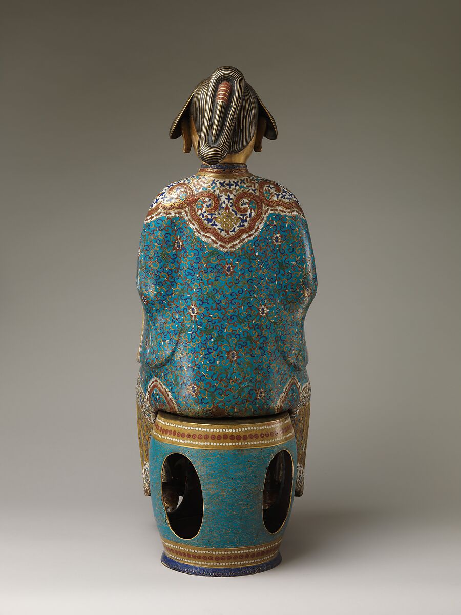 Seated Figure (one of a pair), Cloisonné enamel, China