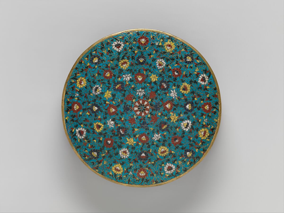 Base for a mandala, Cloisonné enamel, China 