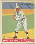 Al Simmons, Chicago White Sox, from the Goudey Gum Company's Big League Chewing Gum series (R319), Goudey Gum Company  American, Commercial lithograph