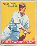 Perce (Pat) Malone, Chicago Cubs, from the Goudey Gum Company's Big League Chewing Gum series (R319), Goudey Gum Company  American, Commercial lithograph