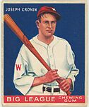 Joseph Cronin, Manager, Washington Senators, from the Goudey Gum Company's Big League Chewing Gum series (R319), Goudey Gum Company  American, Commercial lithograph