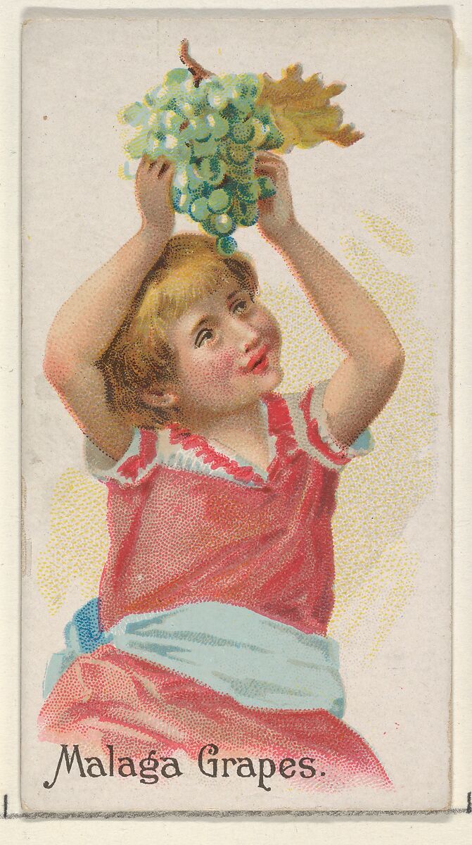 Malaga Grapes, from the Fruits series (N12) for Allen & Ginter Cigarettes Brands, Issued by Allen &amp; Ginter (American, Richmond, Virginia), Commercial color lithograph 