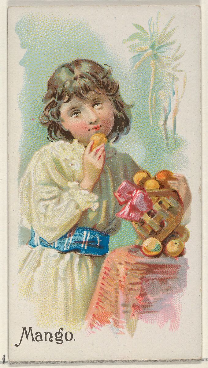 Mango, from the Fruits series (N12) for Allen & Ginter Cigarettes Brands, Issued by Allen &amp; Ginter (American, Richmond, Virginia), Commercial color lithograph 