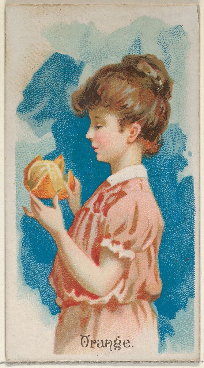 Orange, from the Fruits series (N12) for Allen & Ginter Cigarettes Brands, Issued by Allen &amp; Ginter (American, Richmond, Virginia), Commercial color lithograph 
