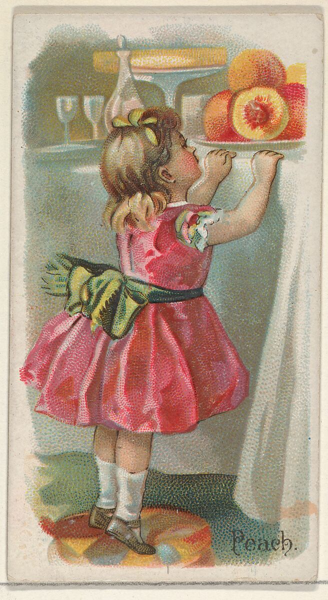 Peach, from the Fruits series (N12) for Allen & Ginter Cigarettes Brands, Issued by Allen &amp; Ginter (American, Richmond, Virginia), Commercial color lithograph 