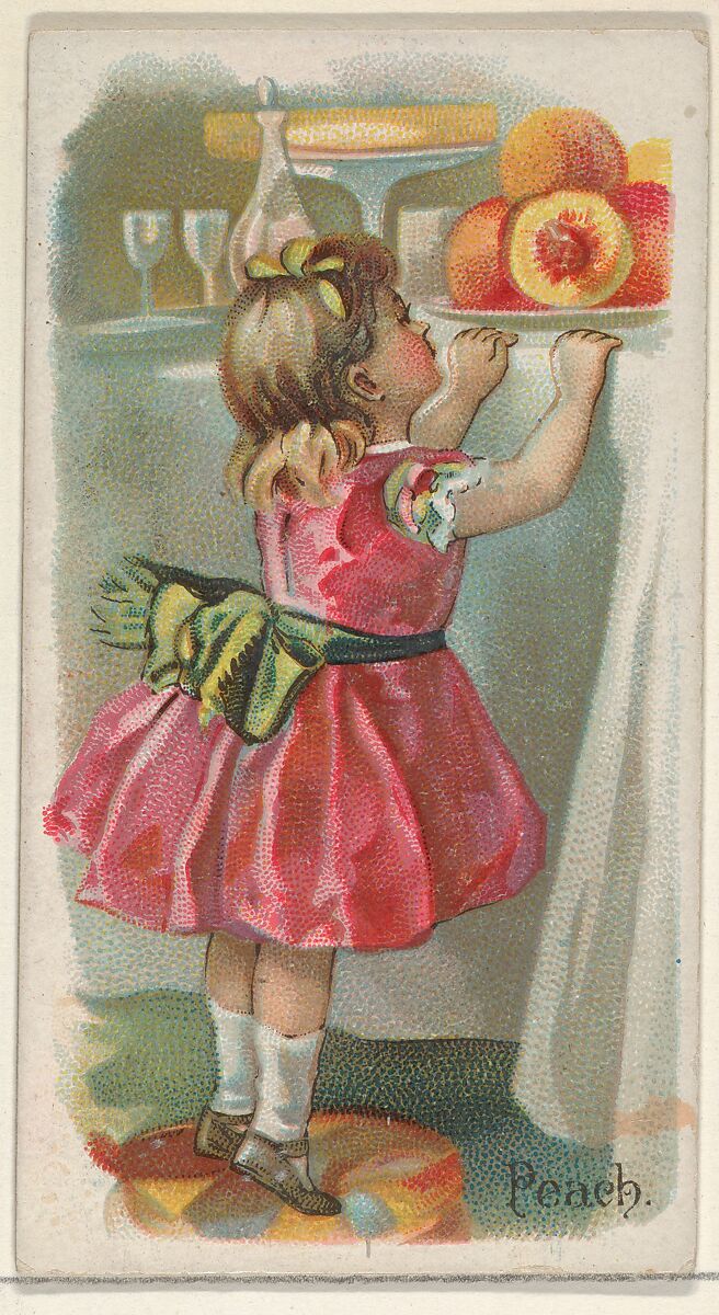Peach, from the Fruits series (N12) for Allen & Ginter Cigarettes Brands, Issued by Allen &amp; Ginter (American, Richmond, Virginia), Commercial color lithograph