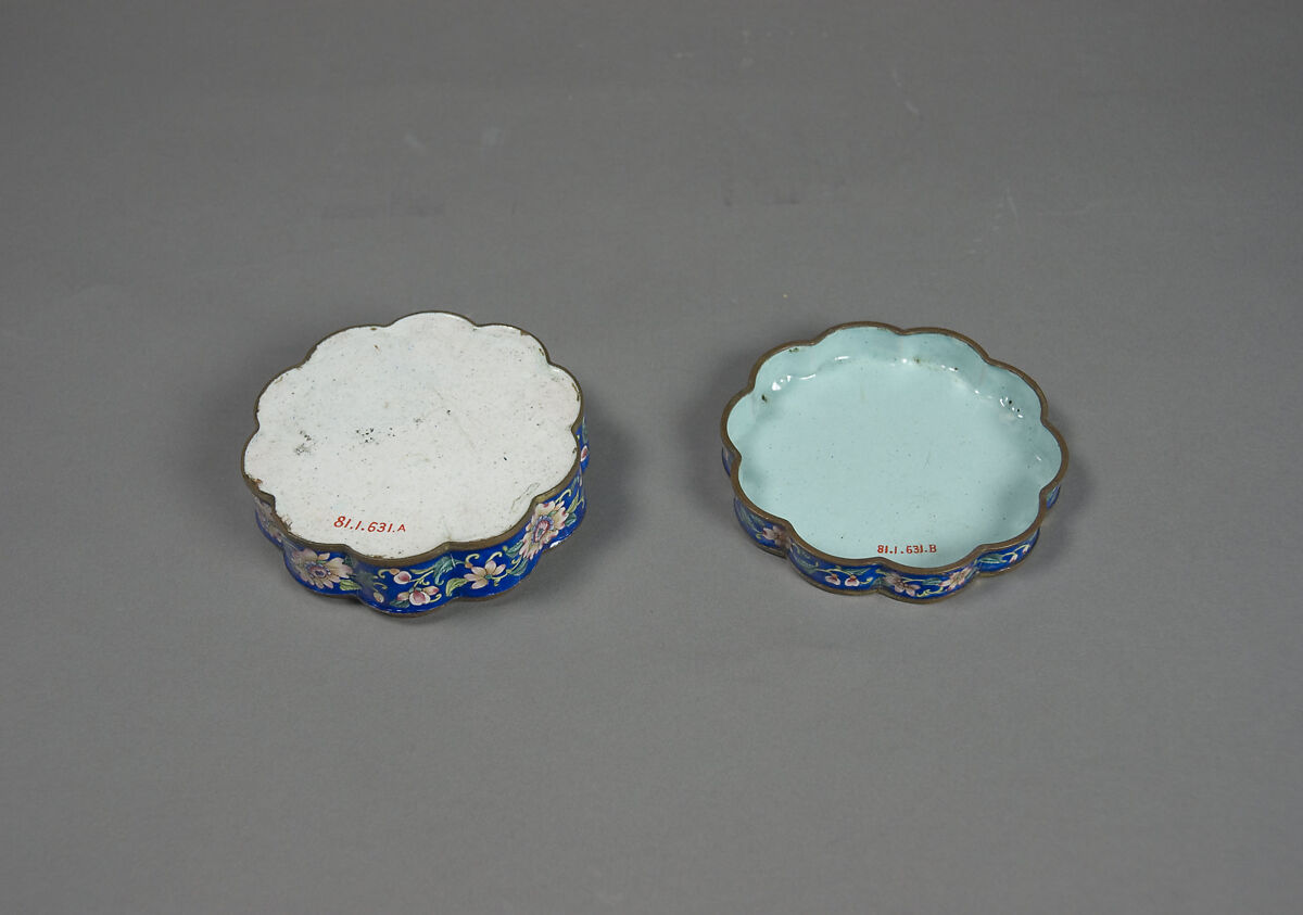 Box with Floral Scrolls, Painted enamel on copper, China